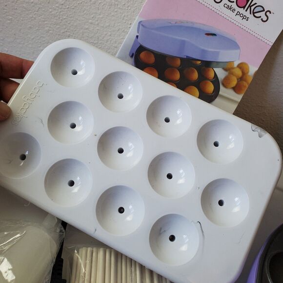 Babycakes Cake Pop Maker #CP-94LV, Stand, Filling Injector, Fork, Pop Sticks - Picture 15 of 16